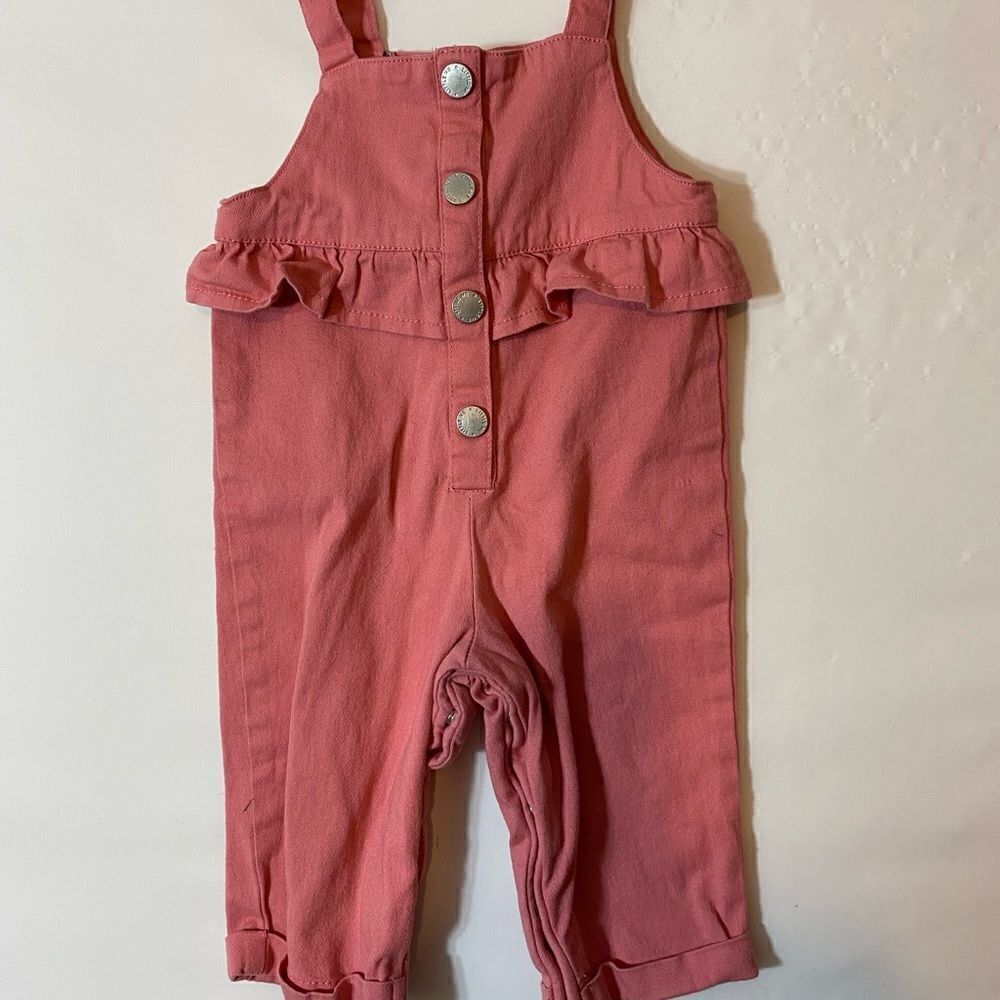 Bubble Gum Pink Overalls 12 M